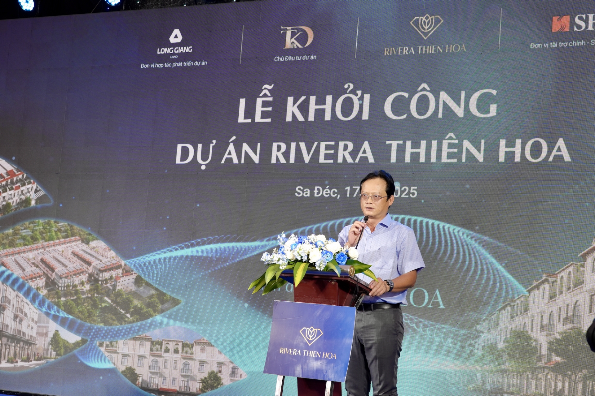 Ông Trần Ngô Minh Tuấn - Giám đốc Sở Xây dựng Đồng Tháp phát biểu tại buổi lễ